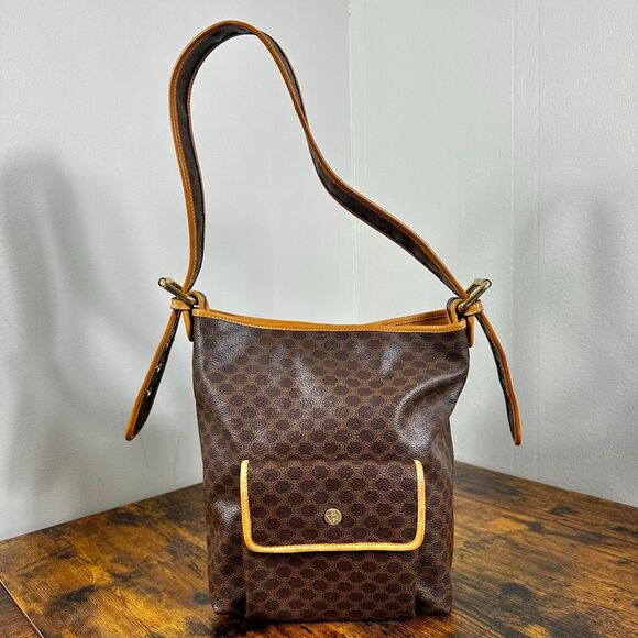 Celine Macadam Vintage Shoulder Bag Brown - Picture 1 of 16